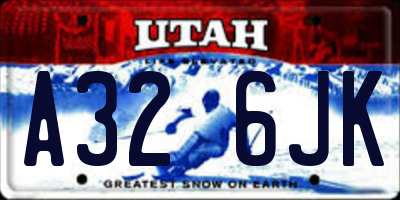 UT license plate A326JK