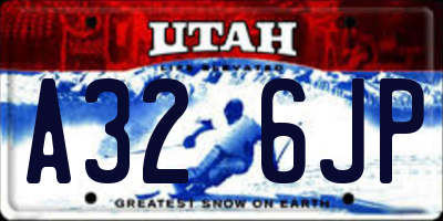 UT license plate A326JP