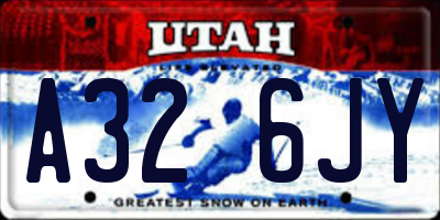 UT license plate A326JY
