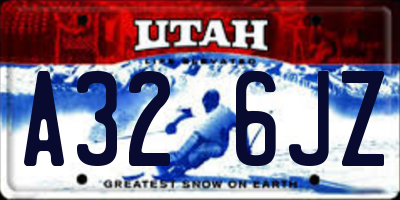 UT license plate A326JZ