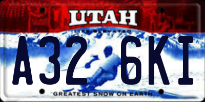UT license plate A326KI