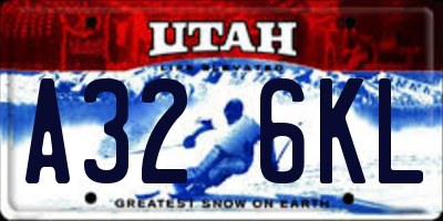 UT license plate A326KL