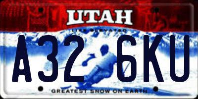 UT license plate A326KU