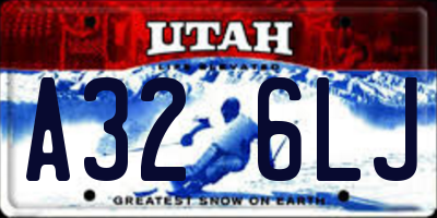 UT license plate A326LJ