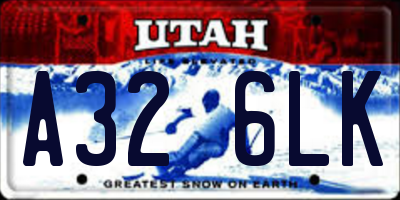UT license plate A326LK