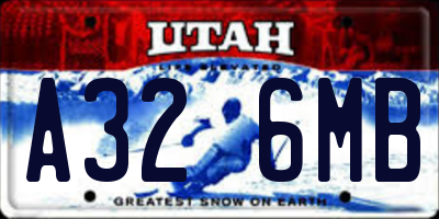 UT license plate A326MB