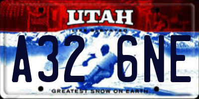 UT license plate A326NE