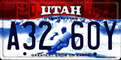 UT license plate A326OY