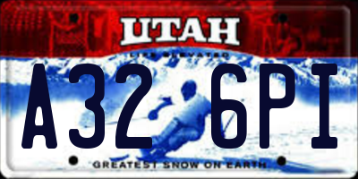 UT license plate A326PI