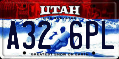 UT license plate A326PL