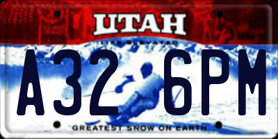 UT license plate A326PM