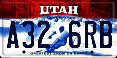 UT license plate A326RB