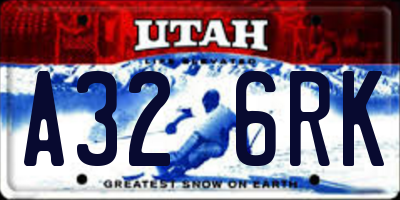 UT license plate A326RK