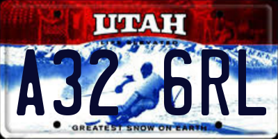 UT license plate A326RL