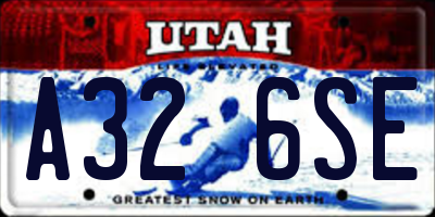 UT license plate A326SE