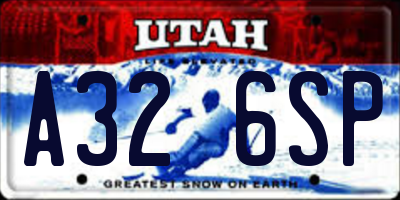 UT license plate A326SP