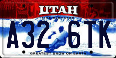 UT license plate A326TK