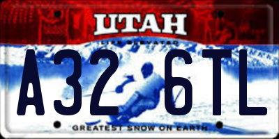 UT license plate A326TL