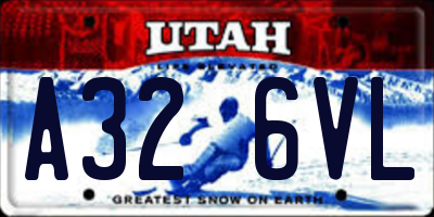 UT license plate A326VL