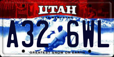 UT license plate A326WL