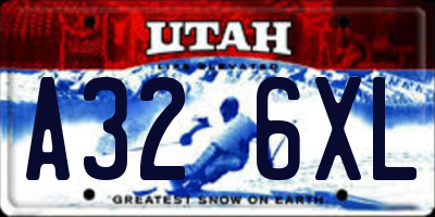 UT license plate A326XL