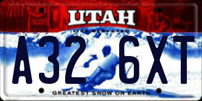 UT license plate A326XT