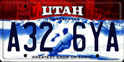 UT license plate A326YA