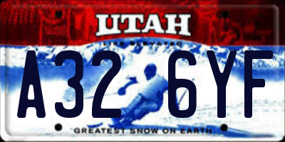 UT license plate A326YF