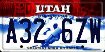 UT license plate A326ZW