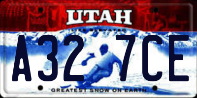 UT license plate A327CE