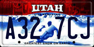 UT license plate A327CJ