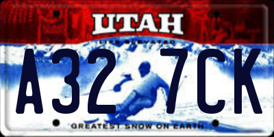 UT license plate A327CK