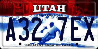 UT license plate A327EX