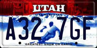 UT license plate A327GF