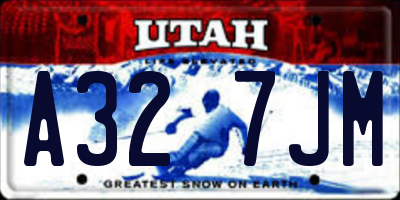 UT license plate A327JM