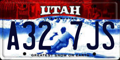 UT license plate A327JS