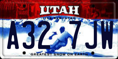 UT license plate A327JW