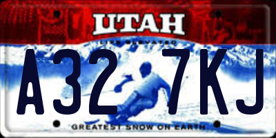 UT license plate A327KJ