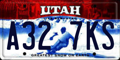 UT license plate A327KS