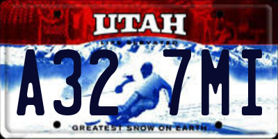 UT license plate A327MI