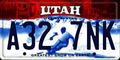 UT license plate A327NK