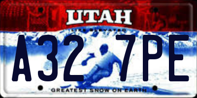 UT license plate A327PE