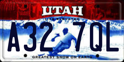 UT license plate A327QL