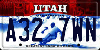 UT license plate A327WN