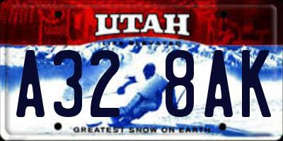UT license plate A328AK