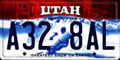 UT license plate A328AL
