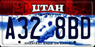 UT license plate A328BD