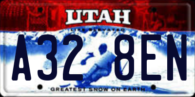 UT license plate A328EN