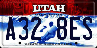 UT license plate A328ES
