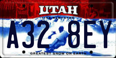 UT license plate A328EY